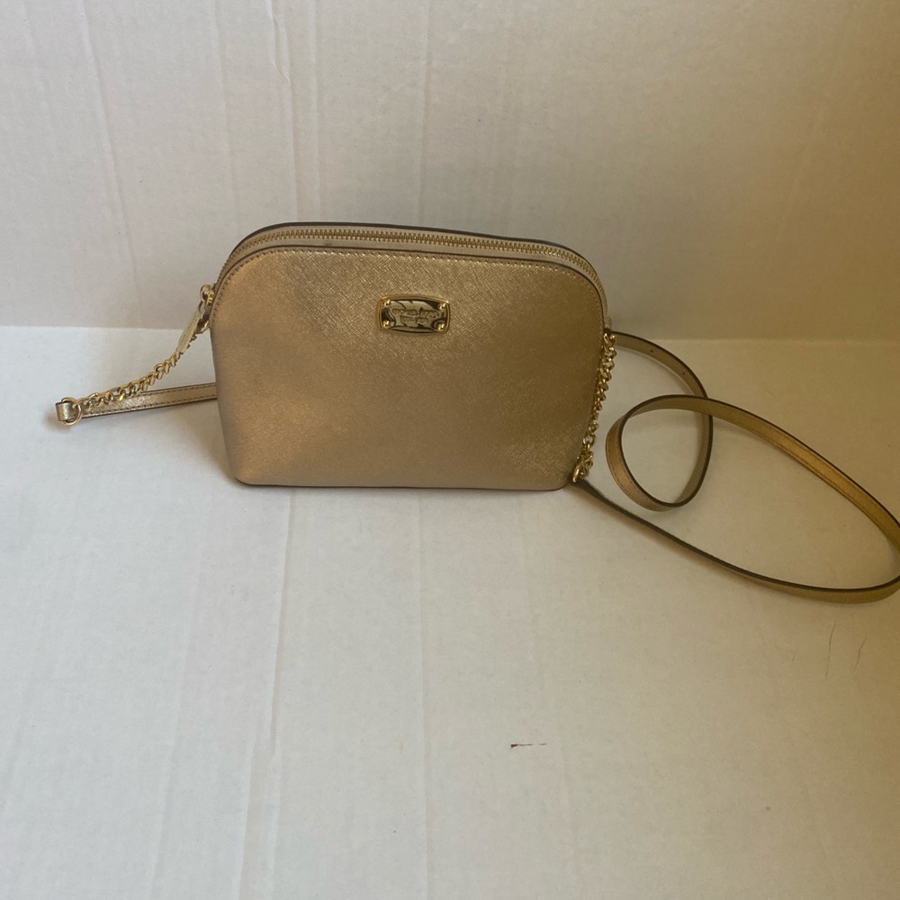 Michael Kors Cindy domed gold crossbody bag